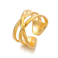 Mia Croscross Ring -18KT Gold Plated