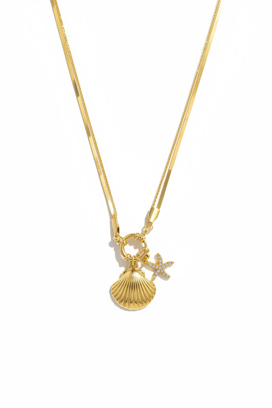 Beach Please Charms Pendant -18KT Gold Plated