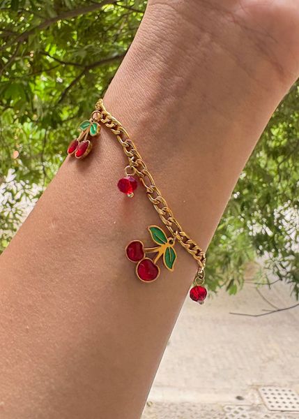 Cherry on Top Multicharm Bracelet - Demifine 18KT Gold Plated
