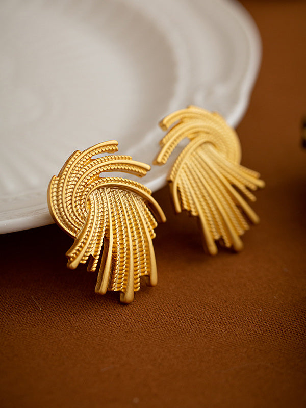 Victoria Swirl Statement Earrings - Demifine 18KT Gold Plated