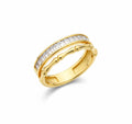Bamboo Reverie Zirconia Statement Ring - Demifine 18kt Gold Plated