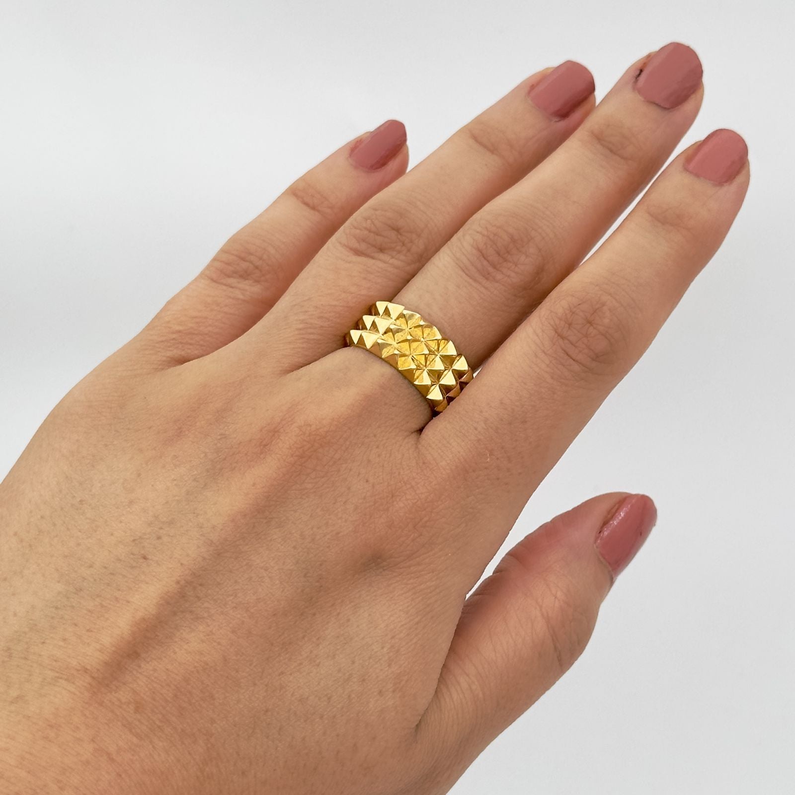 Elara Texture Band Ring - Demifine 18KT Gold Plated