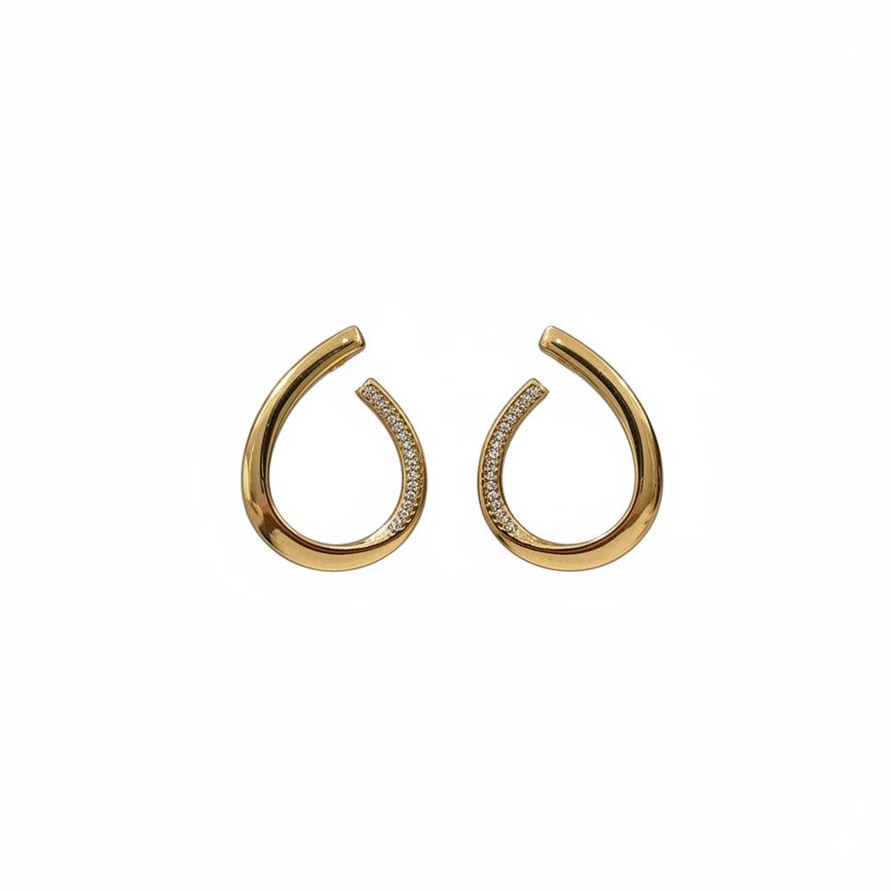 Aurelia Zirconia Stud Earrings -18KT Gold Plated