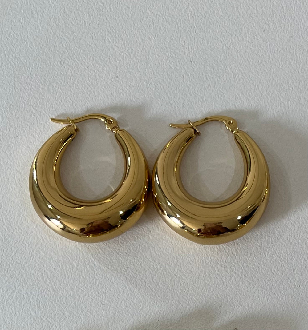 Classic Round Hoop Earrings - Demifine 18KT Gold Plated