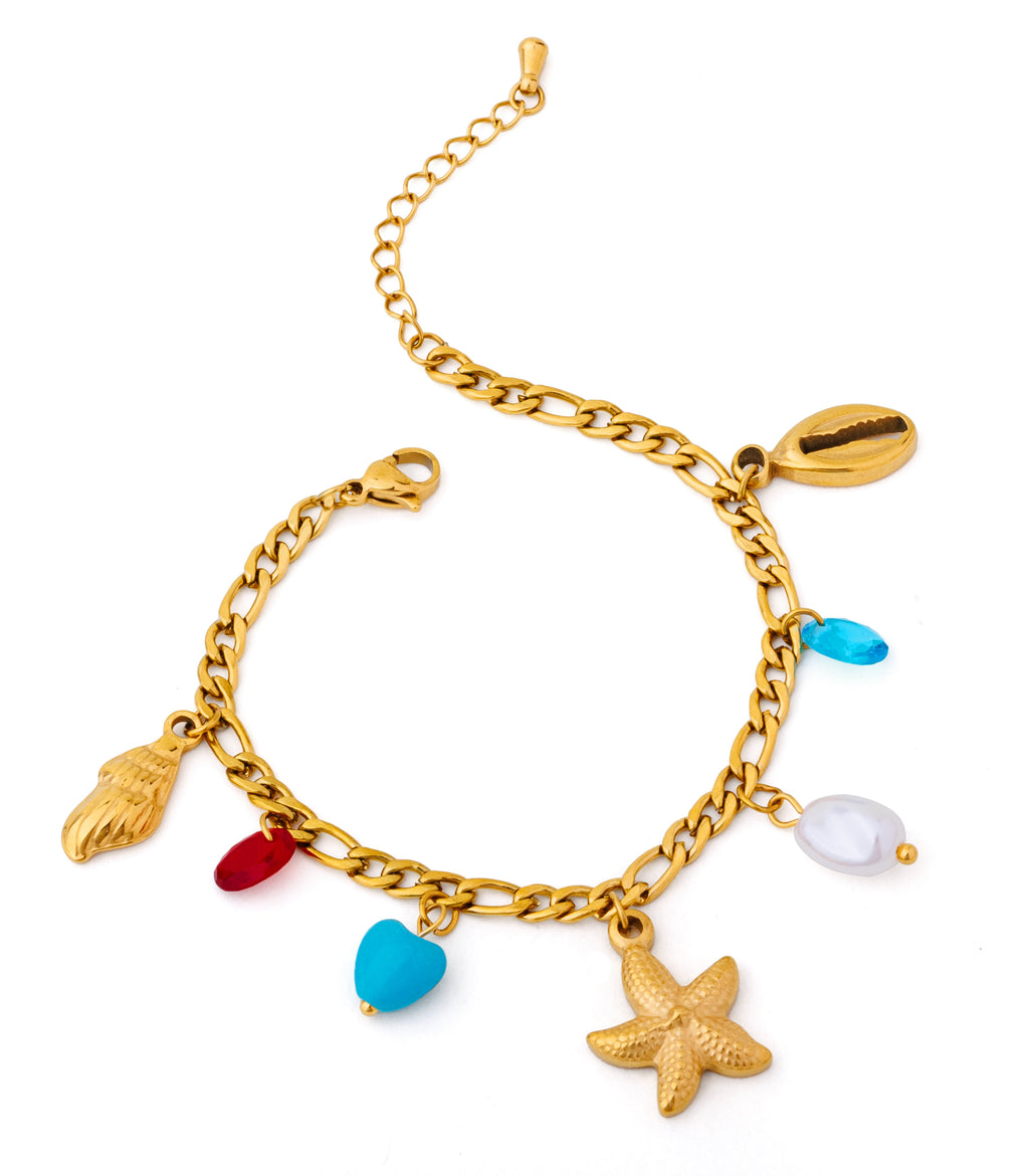 Whispers of the Sea Starfish Shell Bracelet - Demifine 18KT Gold Plated
