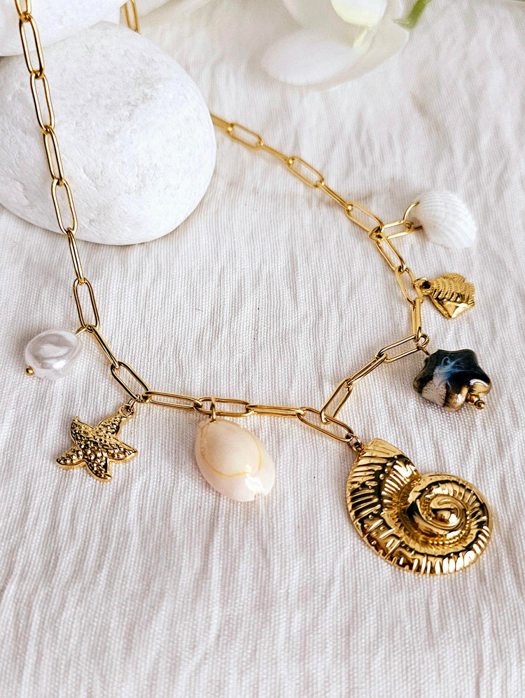 Shell Drama Pendant - 18KT Gold Plated