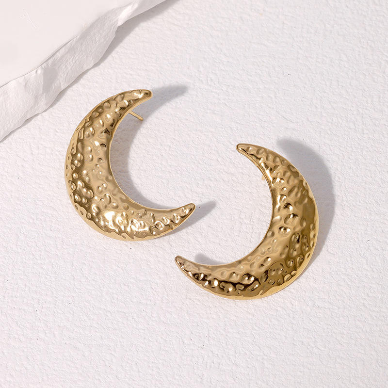 Take me to the Moon Stud Earrings -18KT Gold Plated