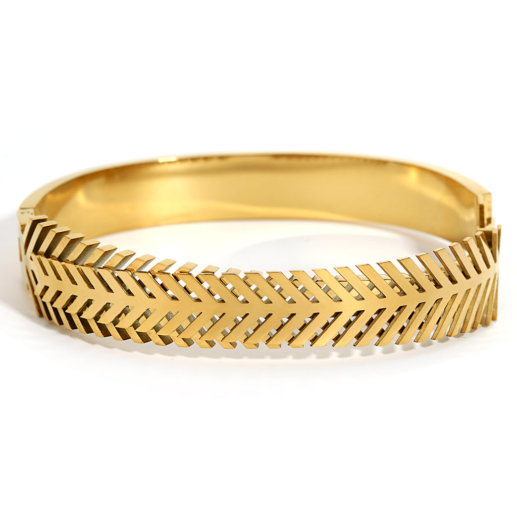 Intertwined Palm Leaf Cuff Bracelet - Demifine 18KT Gold Plated