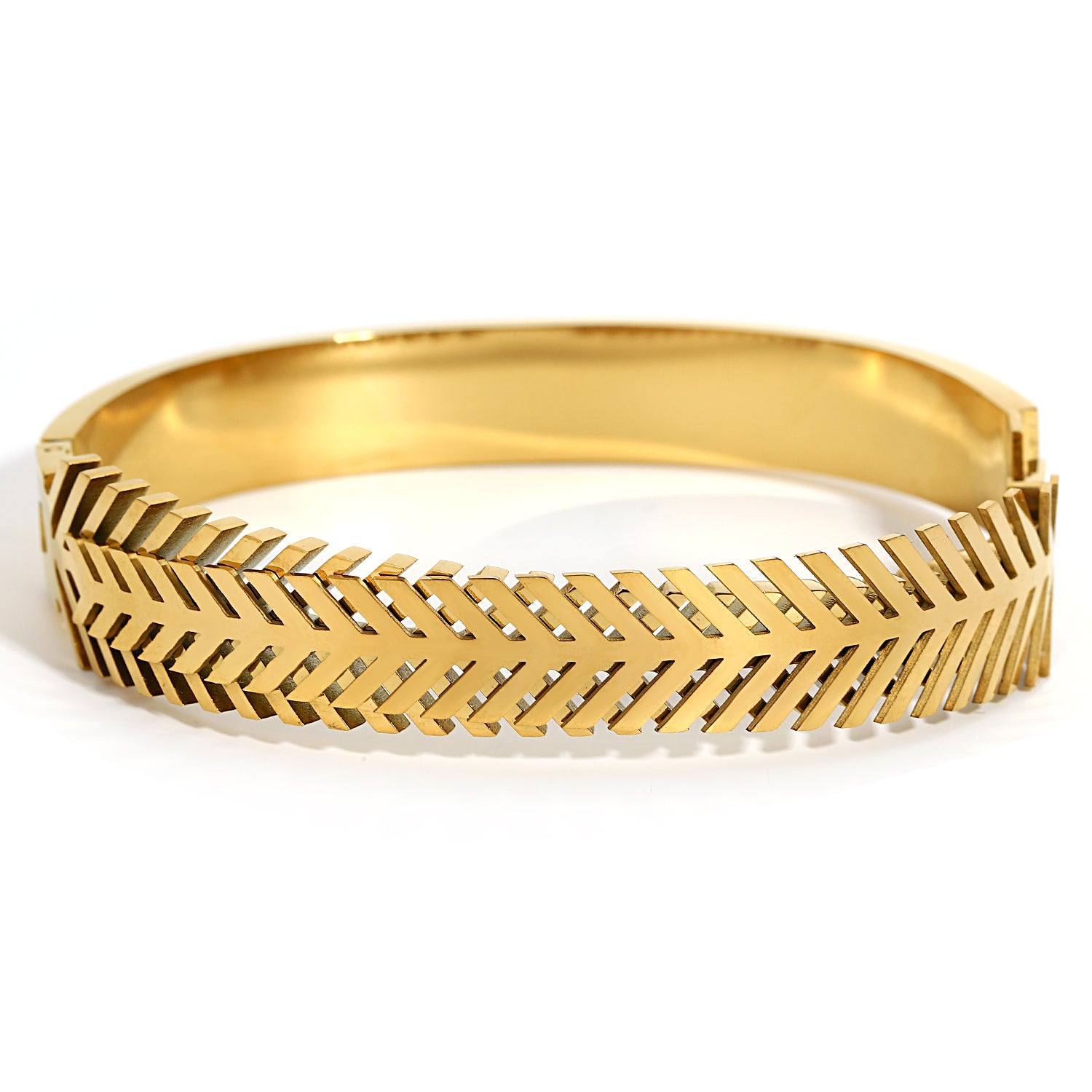 Intertwined Palm Leaf Cuff Bracelet - Demifine 18KT Gold Plated