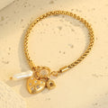 Heart of Pearl Charm Bracelet - Demifine 18KT Gold Plated