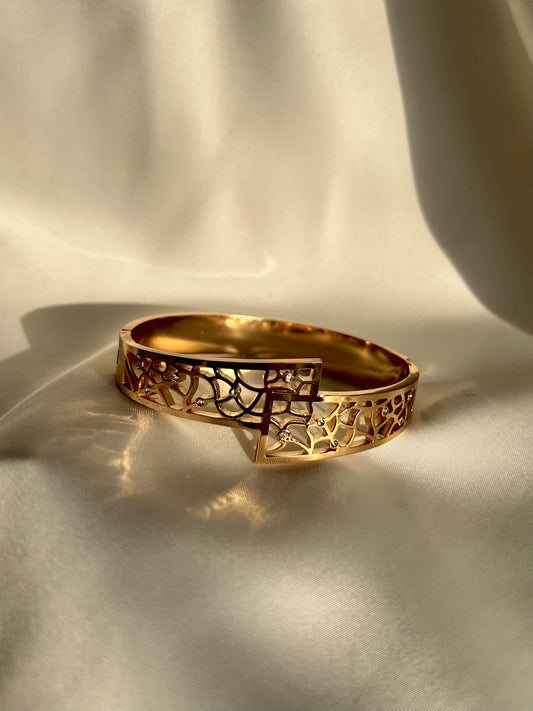 Dubai Bling Cuff Bracelet -18KT Gold Plated