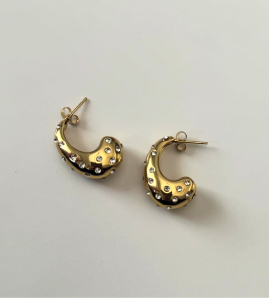 Teardrop Stud Earrings -18KT Gold Plated