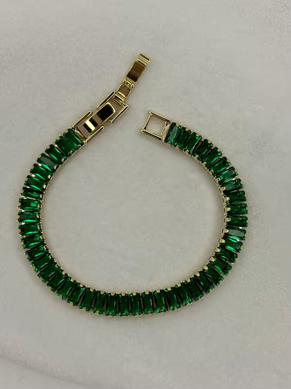 Emerald Dream Tennis bracelet - 18KT Gold Plated