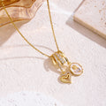 MOP Studded Rose Pendant Chain - Demifine 18KT Gold Plated