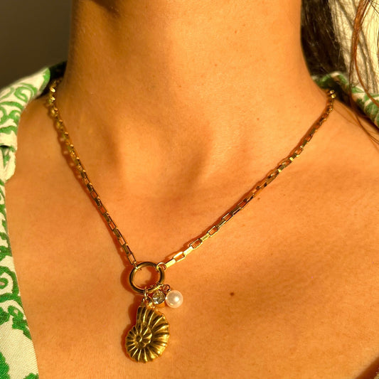 The Nautilus Cluster Pendant -18KT Gold Plated