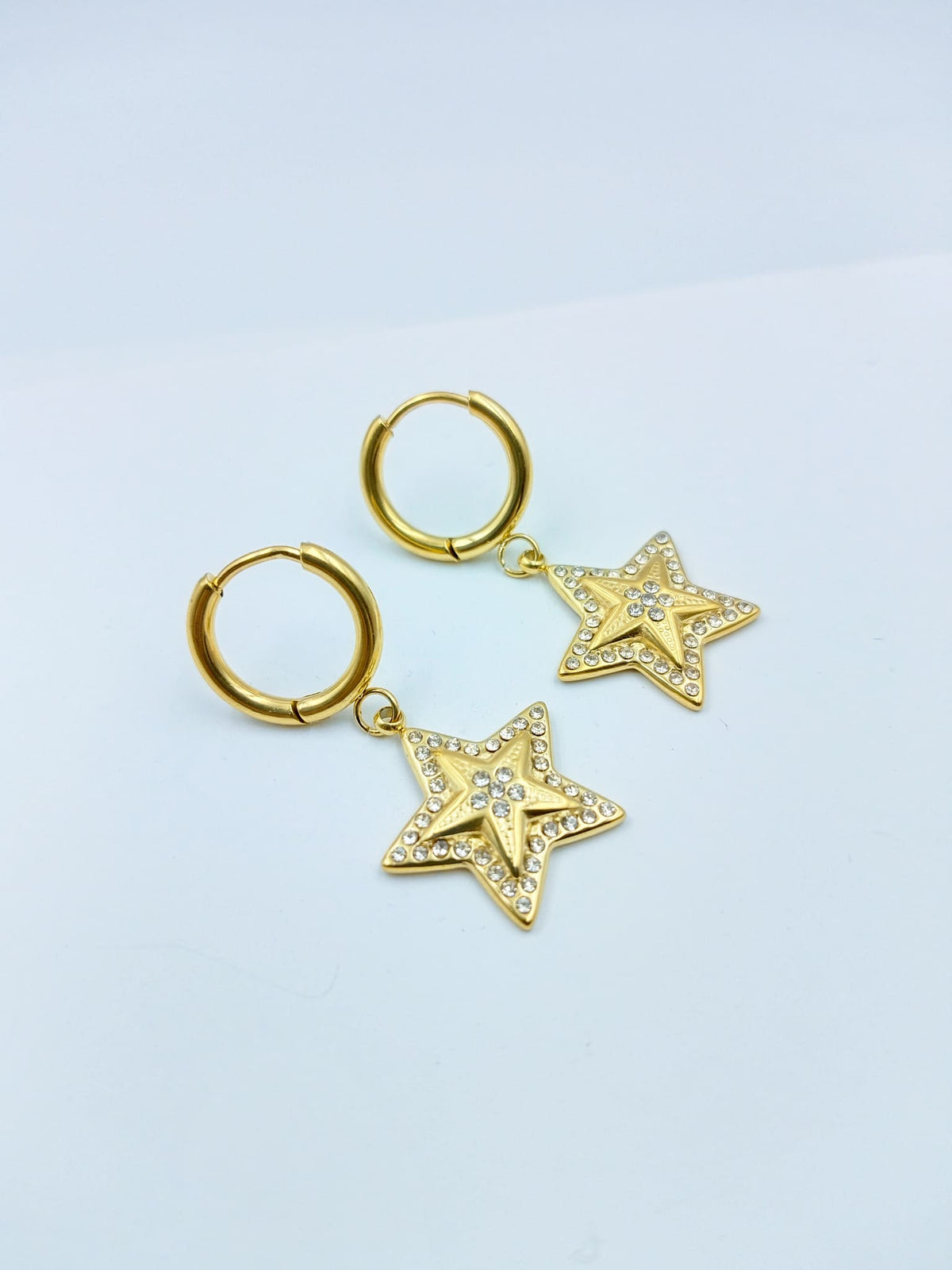 18KT Gold Plated Demifine Celestial Star Drop Earring-