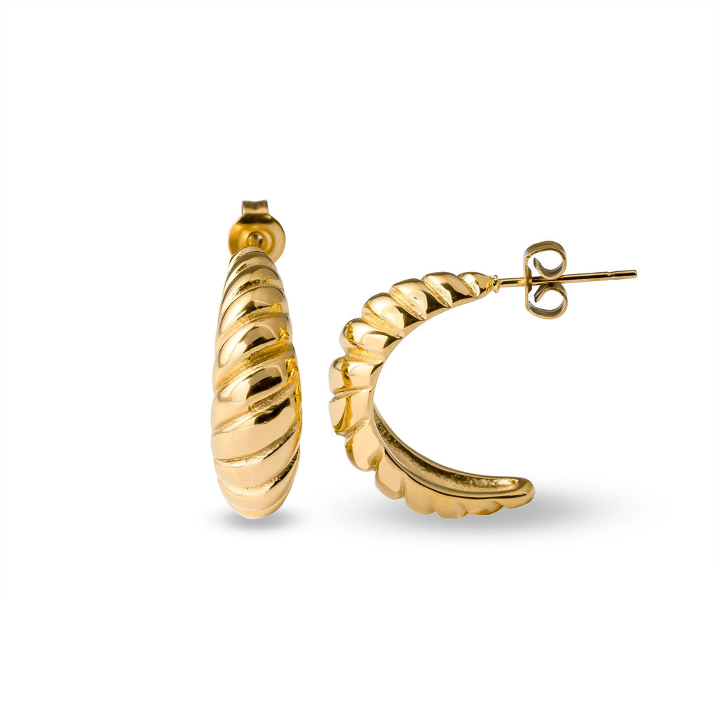 Mini Croissant Hoop Earrings - 18KT Gold Plated