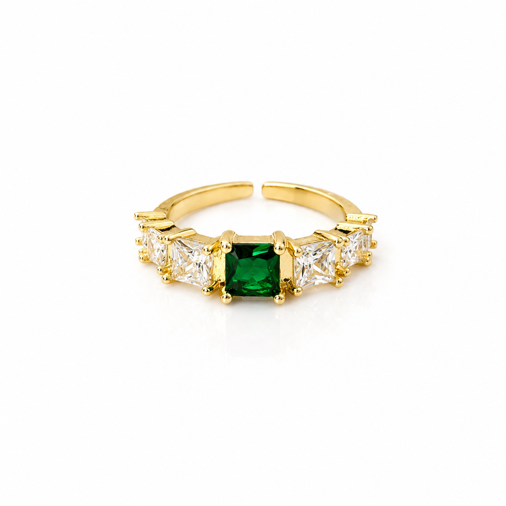Verde Majesty Ring -18KT Gold Plated