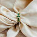 Emerald Regal Bow Ring - Demifine 18KT Gold Plated