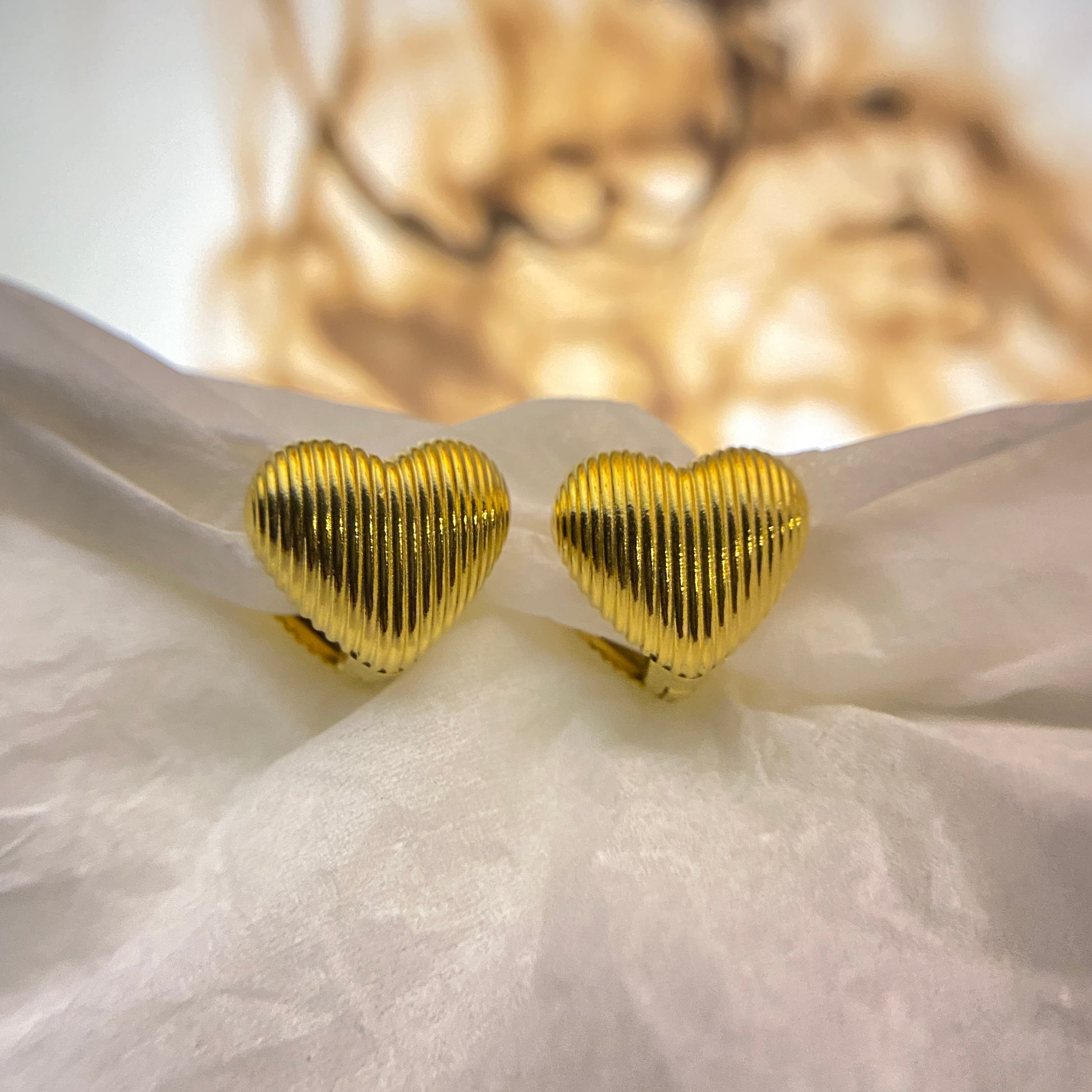 Valentine Special - Gold Plated Heart Statement Earring