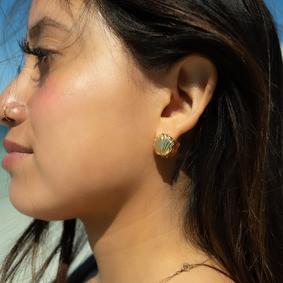 Ocean Baby Stud Earrings -18KT Gold Plated
