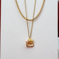 Perlaire Rose Multilayer Pendant -18KT Gold Plated