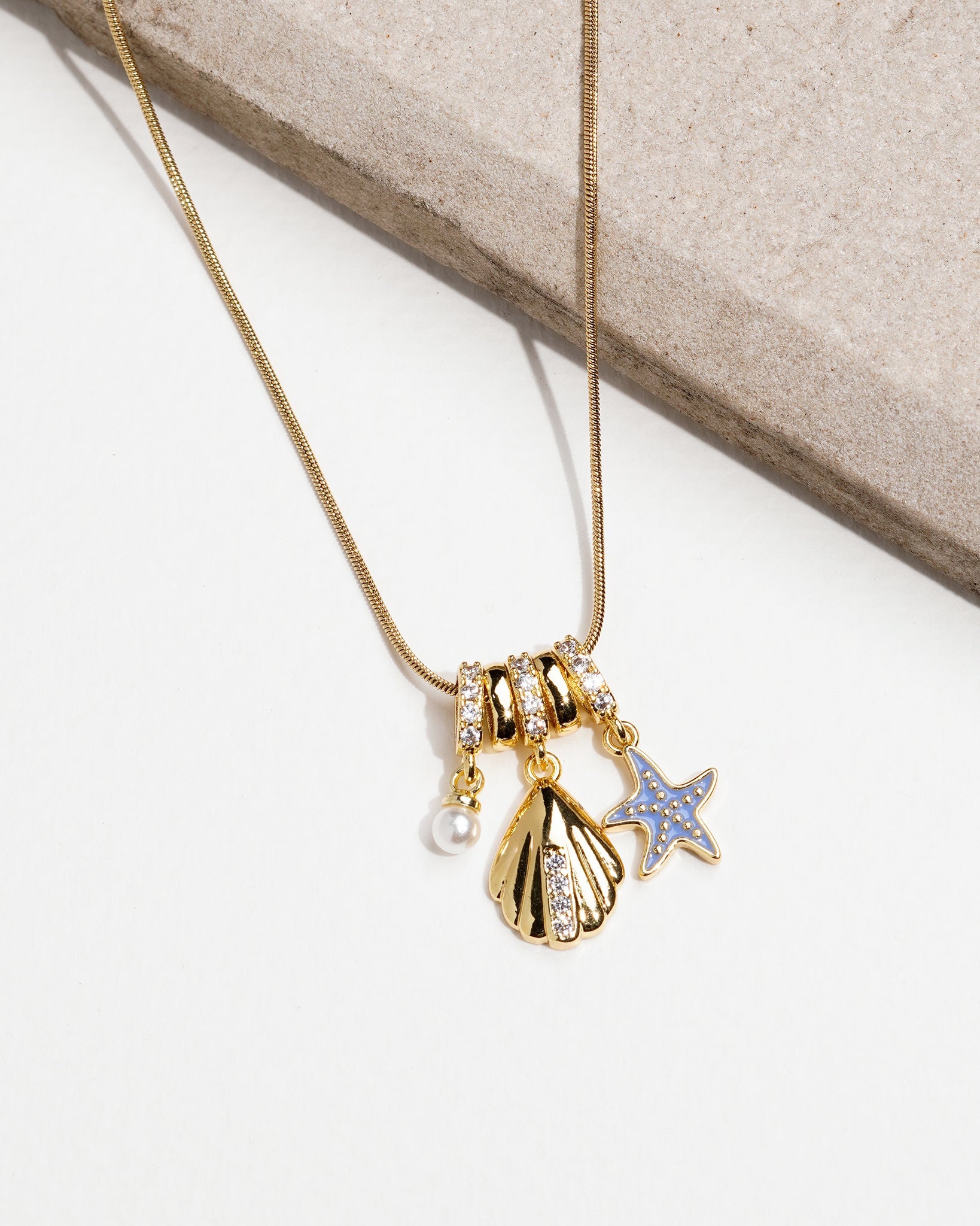 Beach Day Charms Pendant -18KT Gold Plated