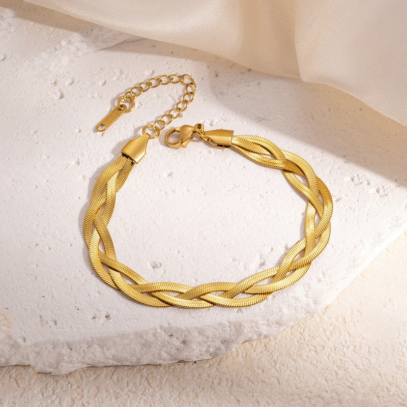 Multilayer Twisted Bracelet- Demifine 18KT Gold Plated