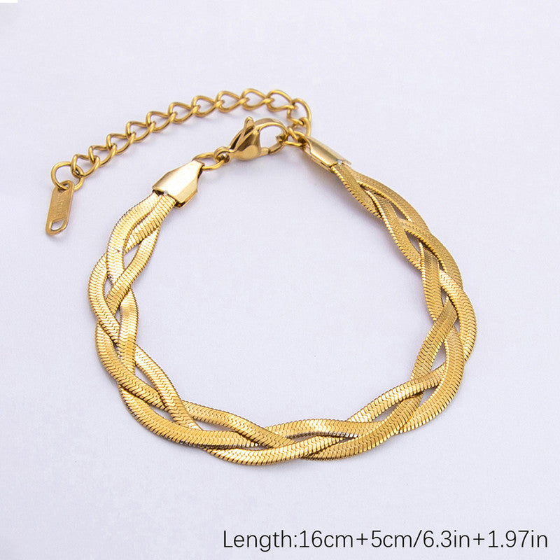 Multilayer Twisted Bracelet- Demifine 18KT Gold Plated