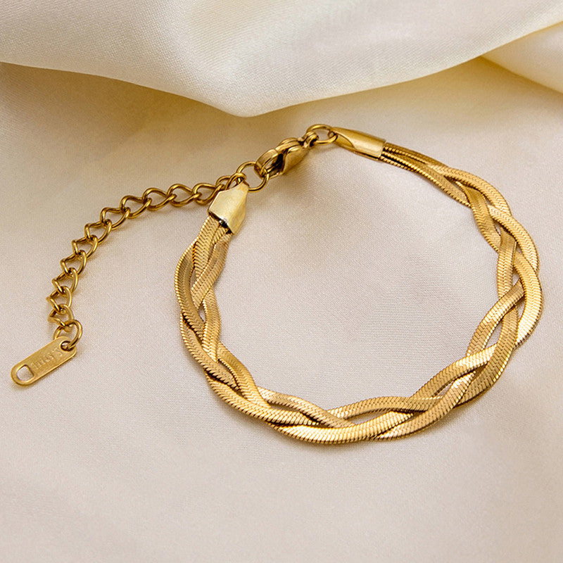 Multilayer Twisted Bracelet- Demifine 18KT Gold Plated