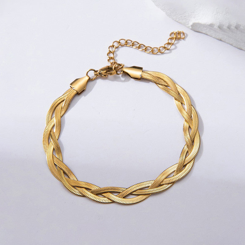 Multilayer Twisted Bracelet- Demifine 18KT Gold Plated