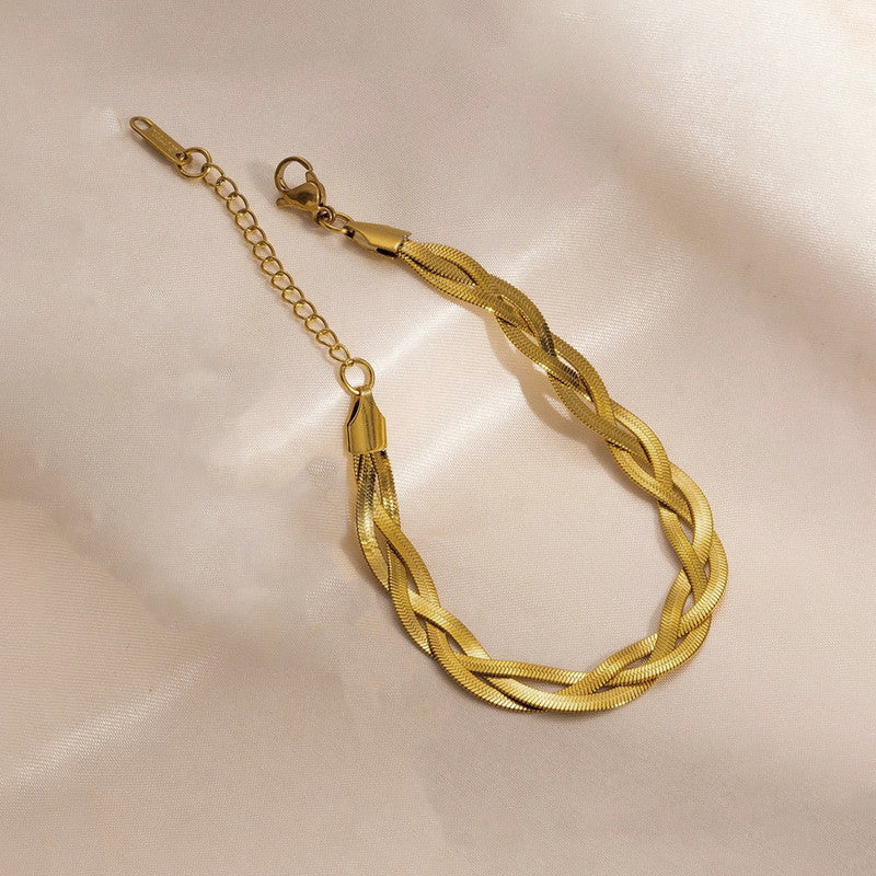 Multilayer Twisted Bracelet- Demifine 18KT Gold Plated