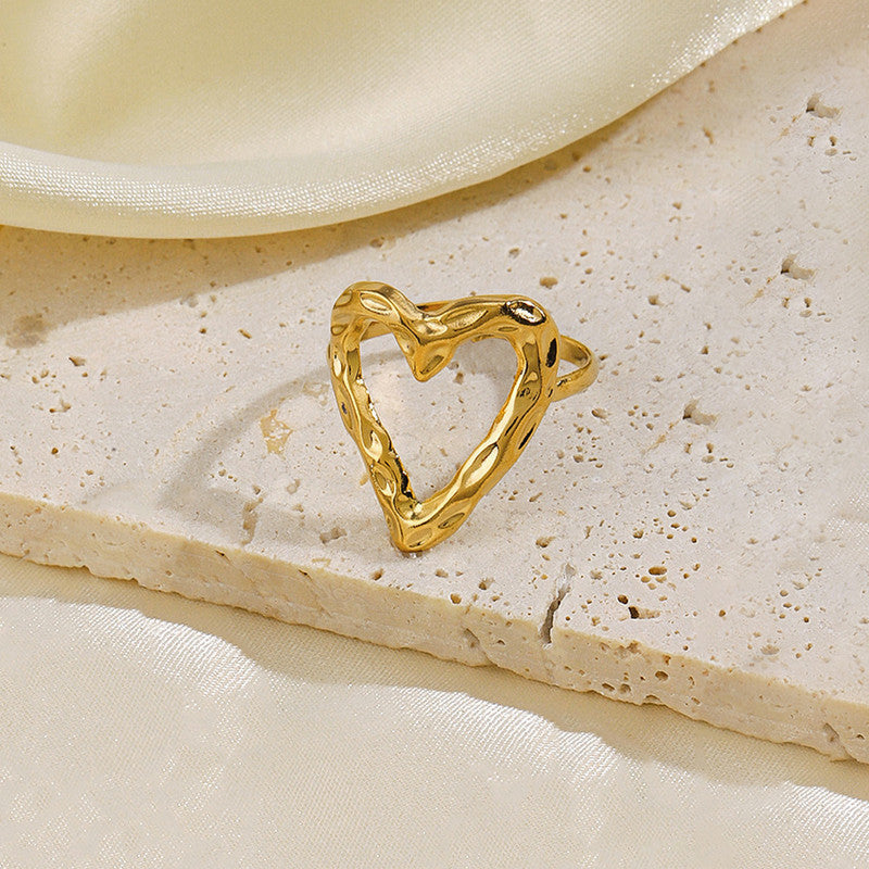 Sacred Heart Statement Ring - Demifine 18KT Gold Plated