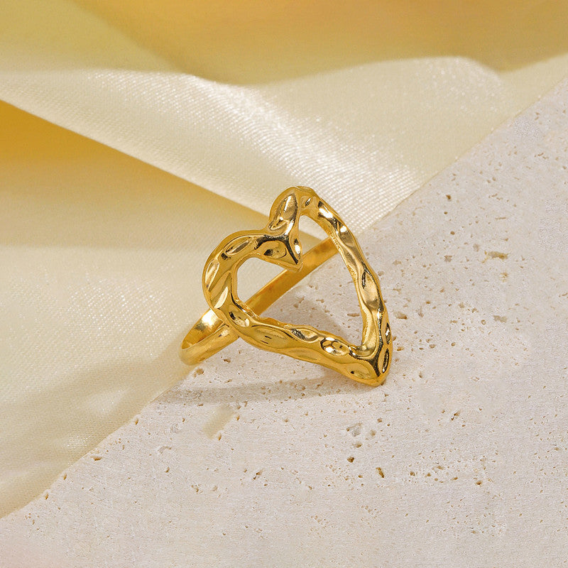 Sacred Heart Statement Ring - Demifine 18KT Gold Plated