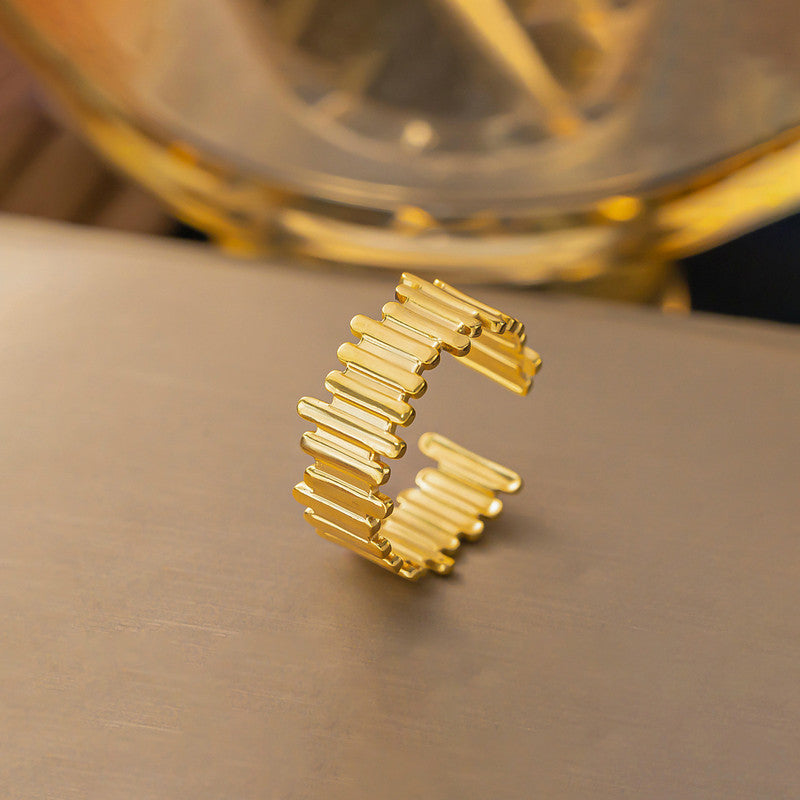 Irregular Fence Stackable Antitarnish Ring - Demifine 18KT Gold Plated