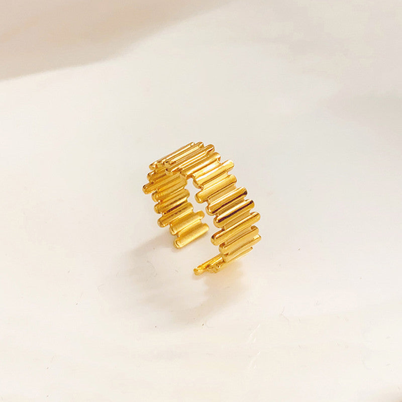 Irregular Fence Stackable Antitarnish Ring - Demifine 18KT Gold Plated