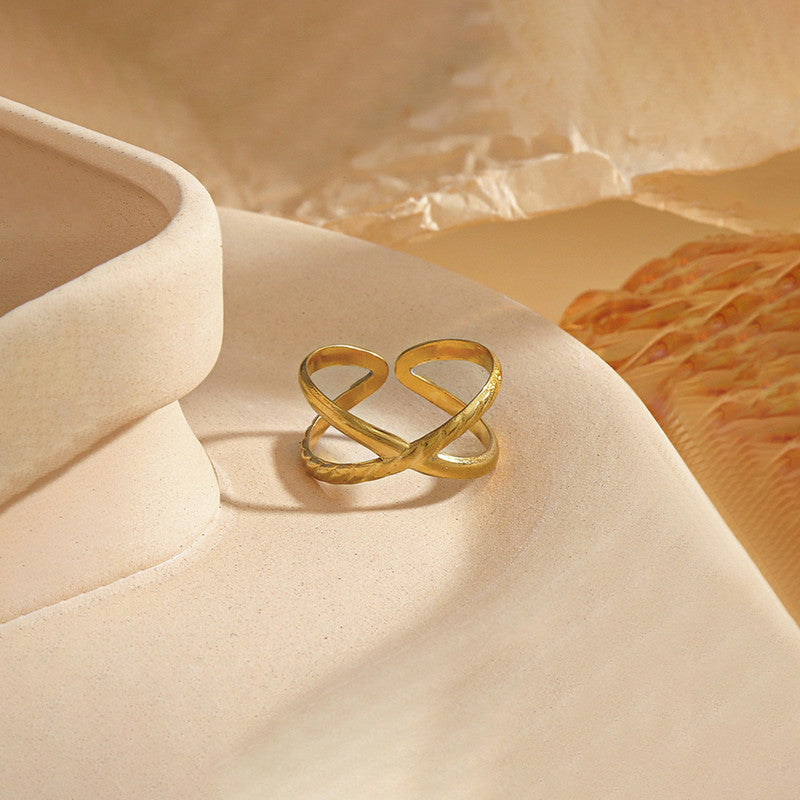 Aurelia Cross Statement Ring - Demifine 18KT Gold Plated