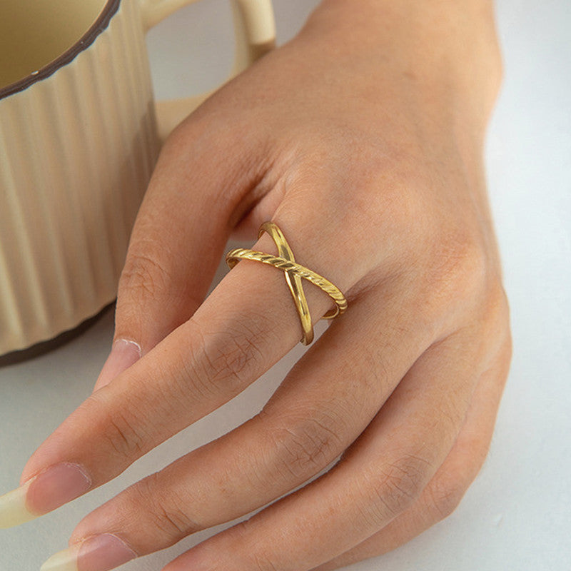 Aurelia Cross Statement Ring - Demifine 18KT Gold Plated
