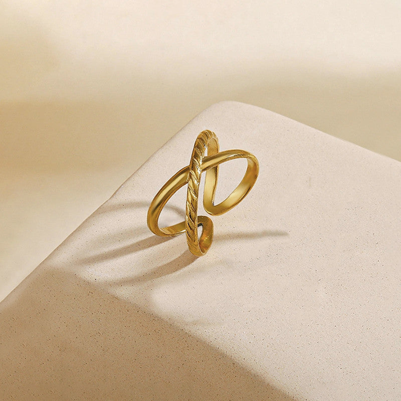 Aurelia Cross Statement Ring - Demifine 18KT Gold Plated