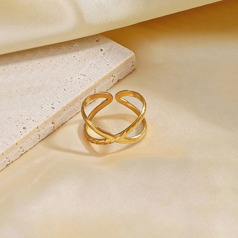 Aurelia Cross Statement Ring - Demifine 18KT Gold Plated