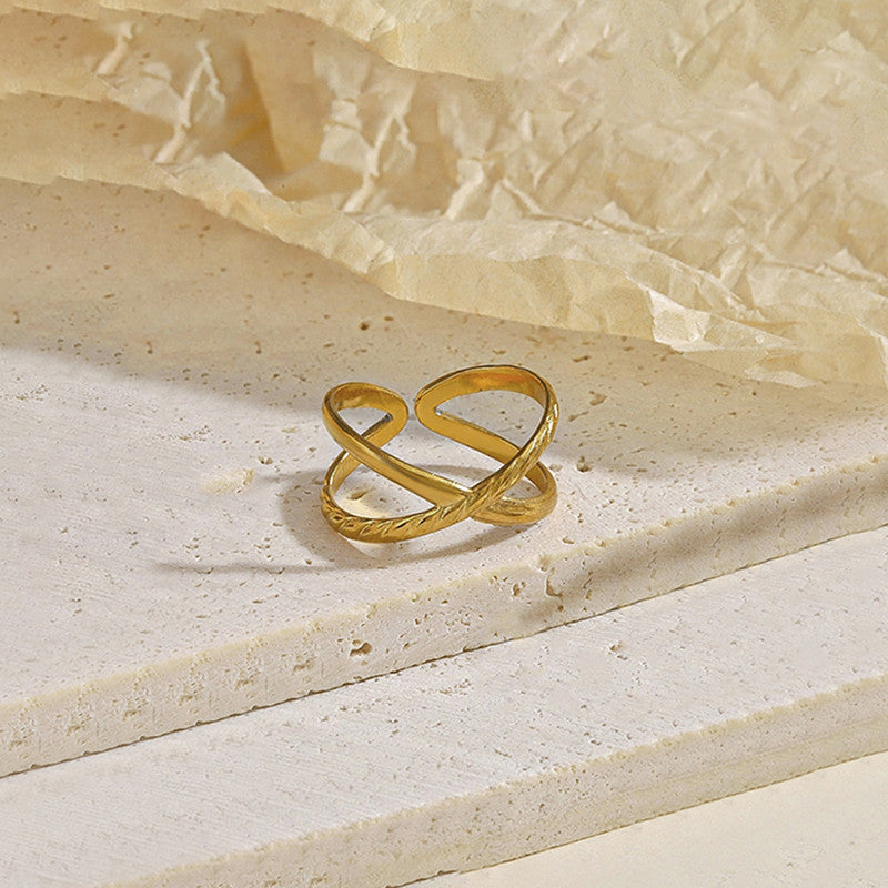 Aurelia Cross Statement Ring - Demifine 18KT Gold Plated