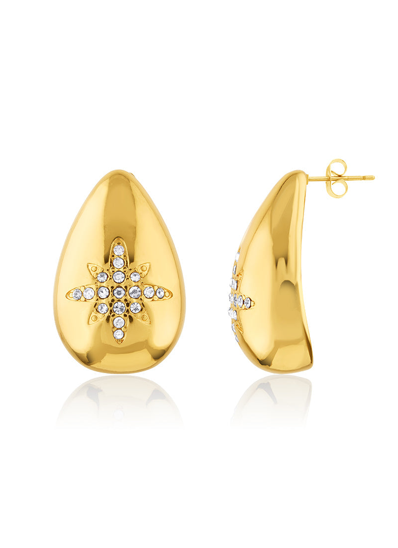 Northstar Stud Earrings -18KT Gold Plated