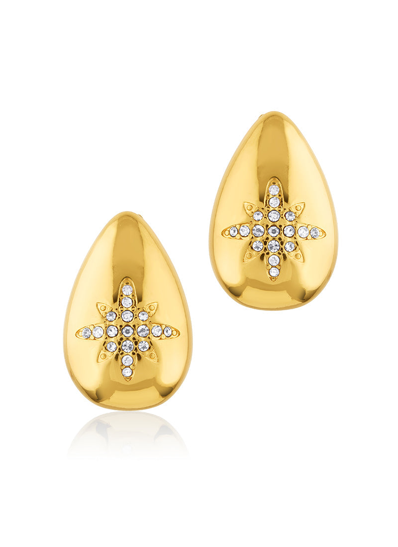 Northstar Stud Earrings -18KT Gold Plated