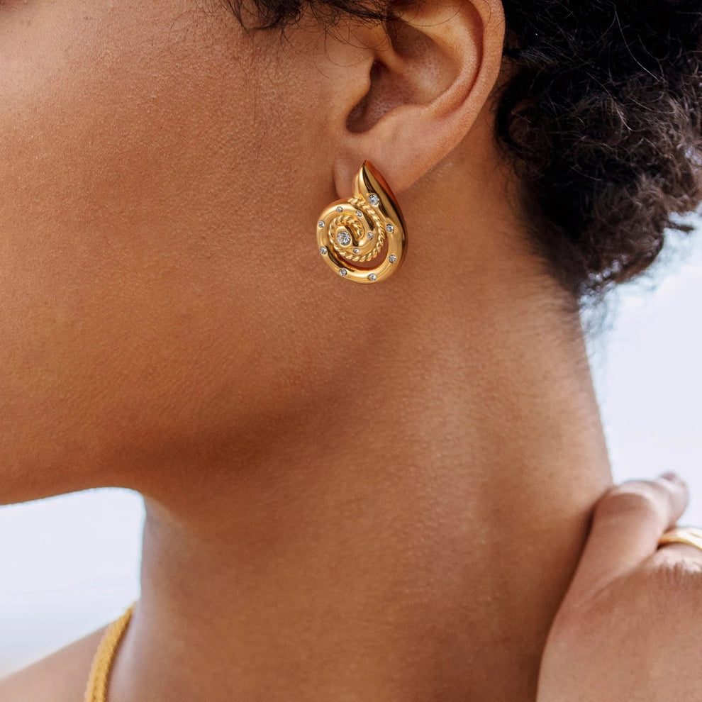 Sirocco Swirl Stud Earrings