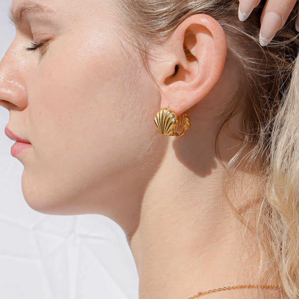 Ocean Baby Stud Earrings -18KT Gold Plated