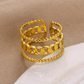 Nova Link Statement Ring - Demifine 18KT Gold Plated