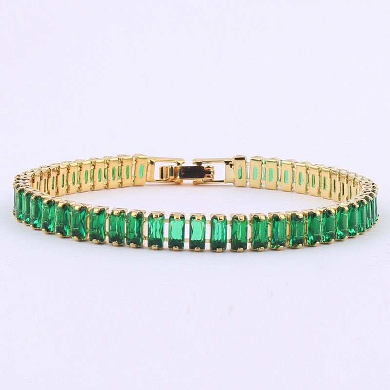 Emerald Dream Tennis bracelet - 18KT Gold Plated