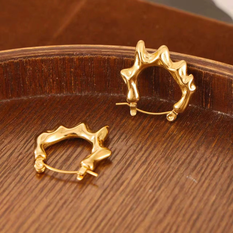 Mini Melting hoop Earring - Demifine 18KT Gold Plated
