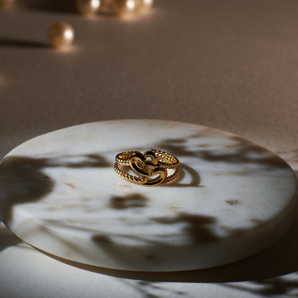Heart to Heart Connection Ring - 18KT Gold Plated