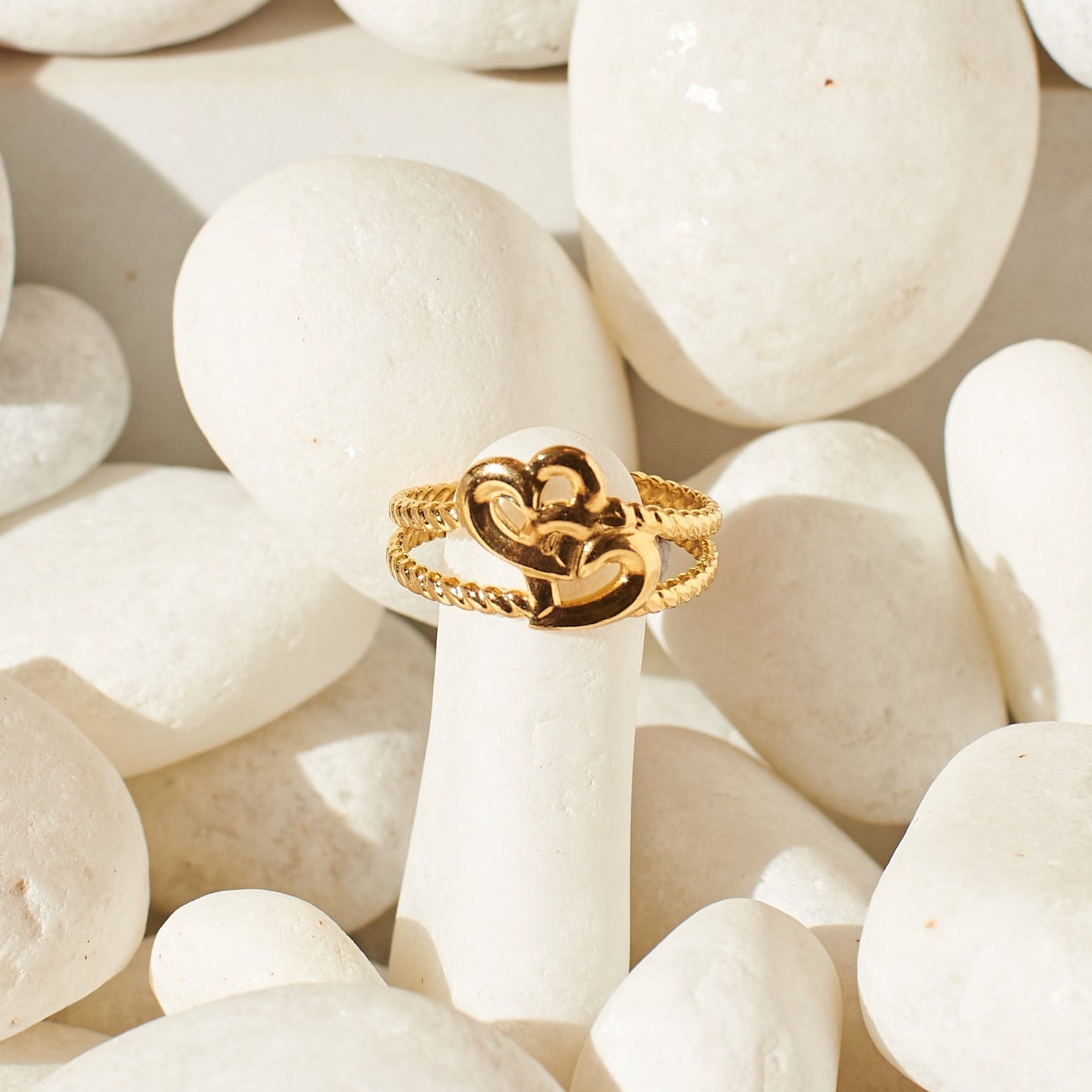 Heart to Heart Connection Ring - 18KT Gold Plated